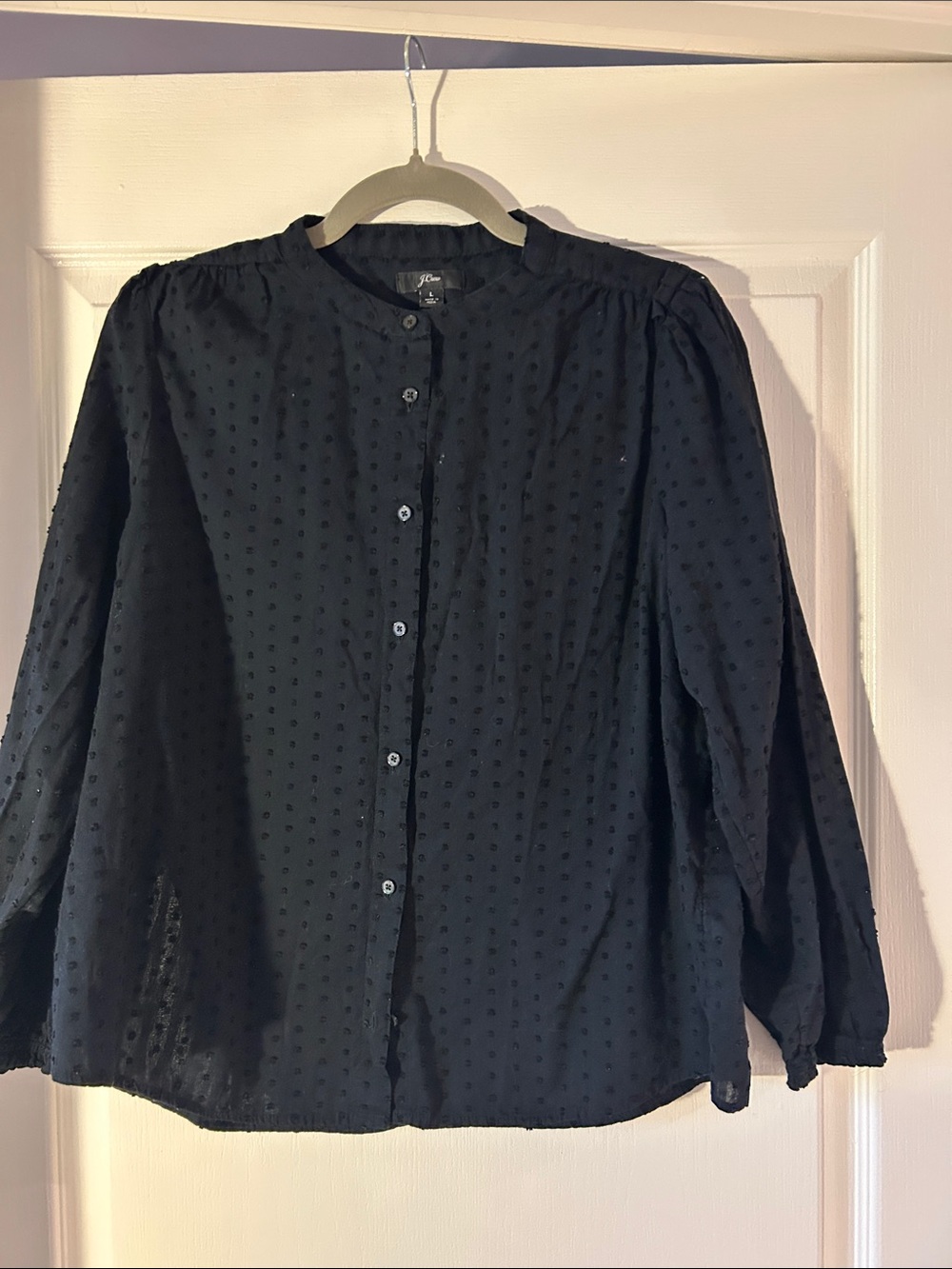 J. Crew Black Textured Button-Down Shirt